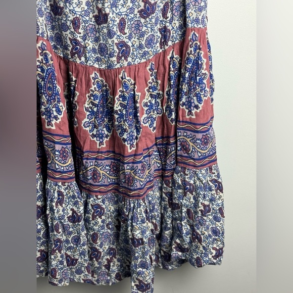 Lucky Brand Mixed print Tie Sleeve Midi Dress size Medium - Picture 8 of 8